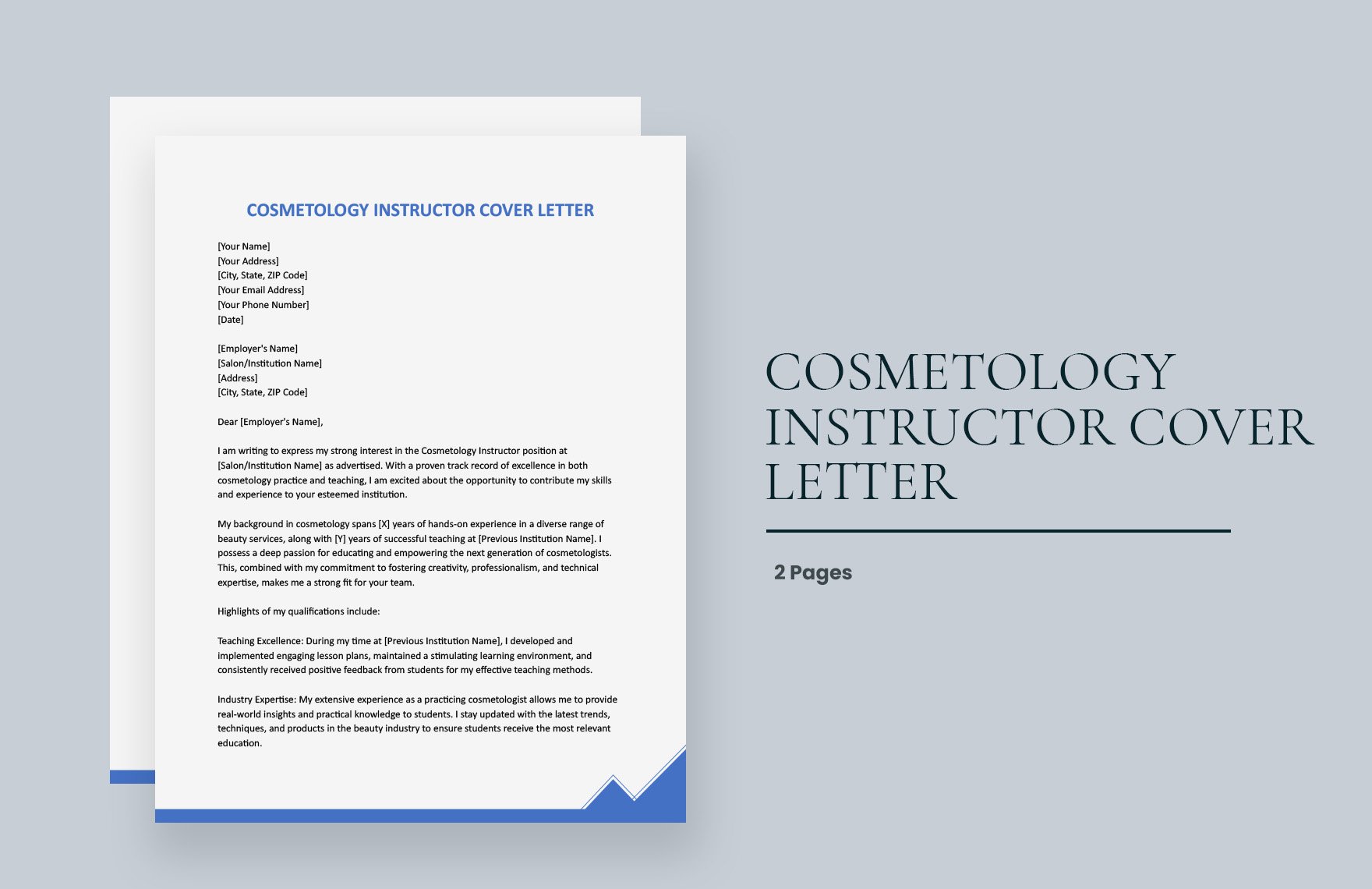 Cosmetology Instructor Cover Letter