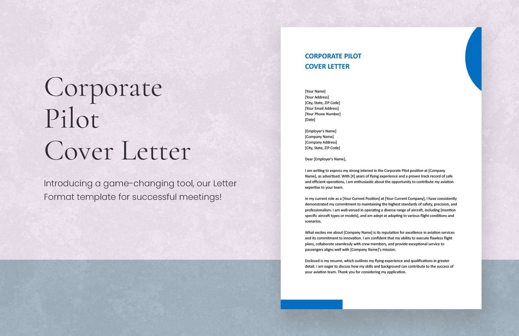 Corporate Pilot Cover Letter