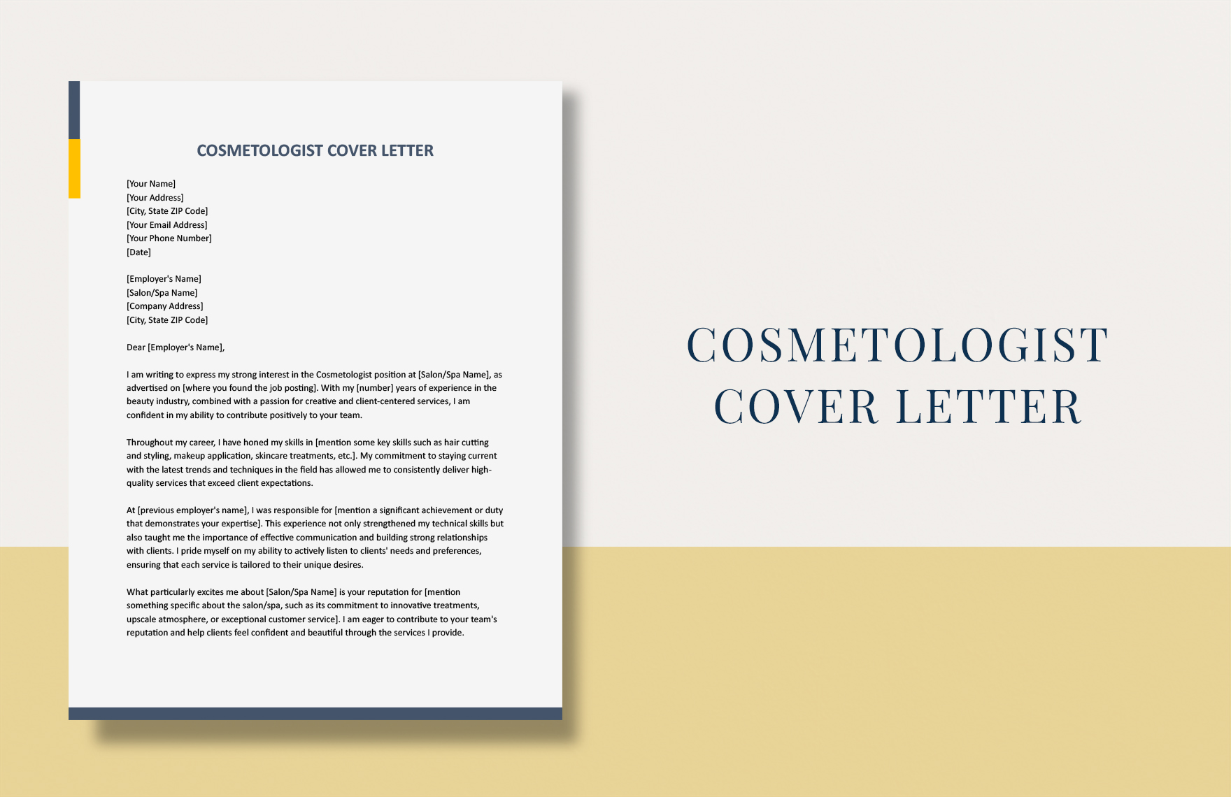 Cosmetologist Cover Letter