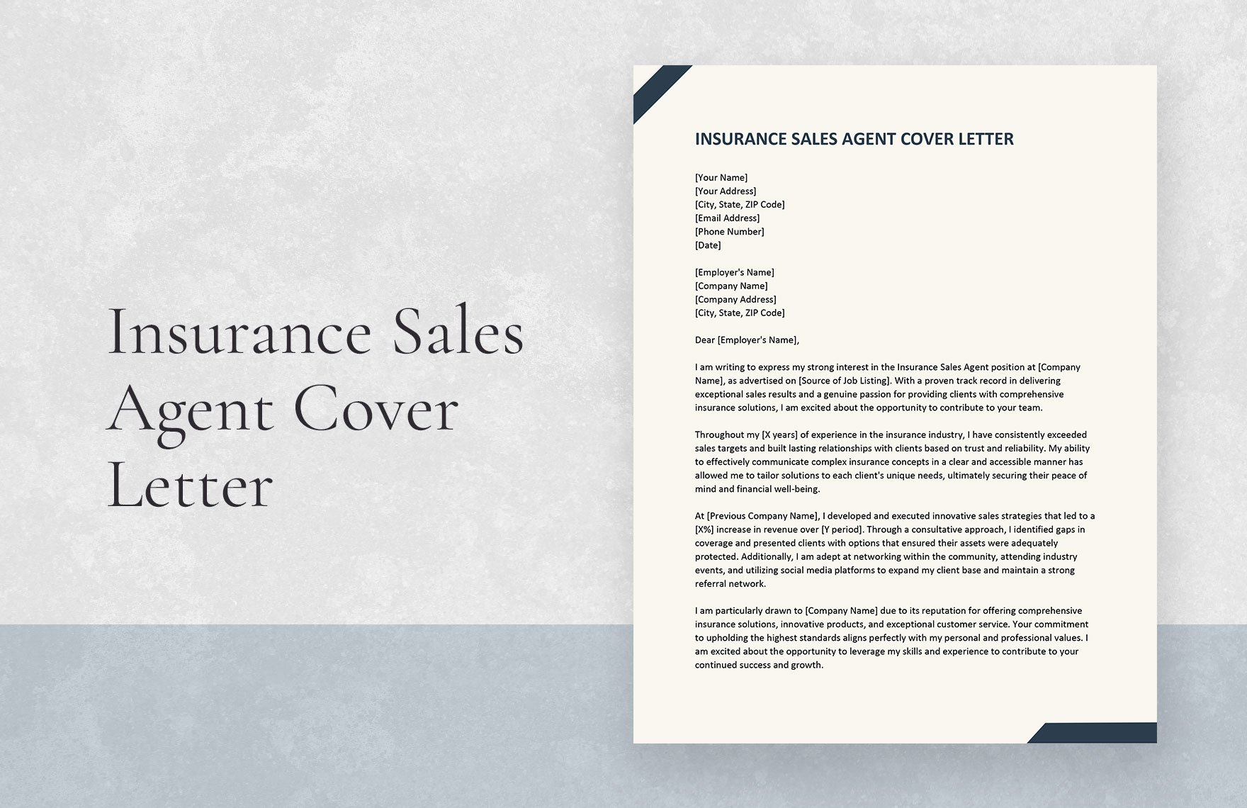 Insurance Sales Agent Cover Letter