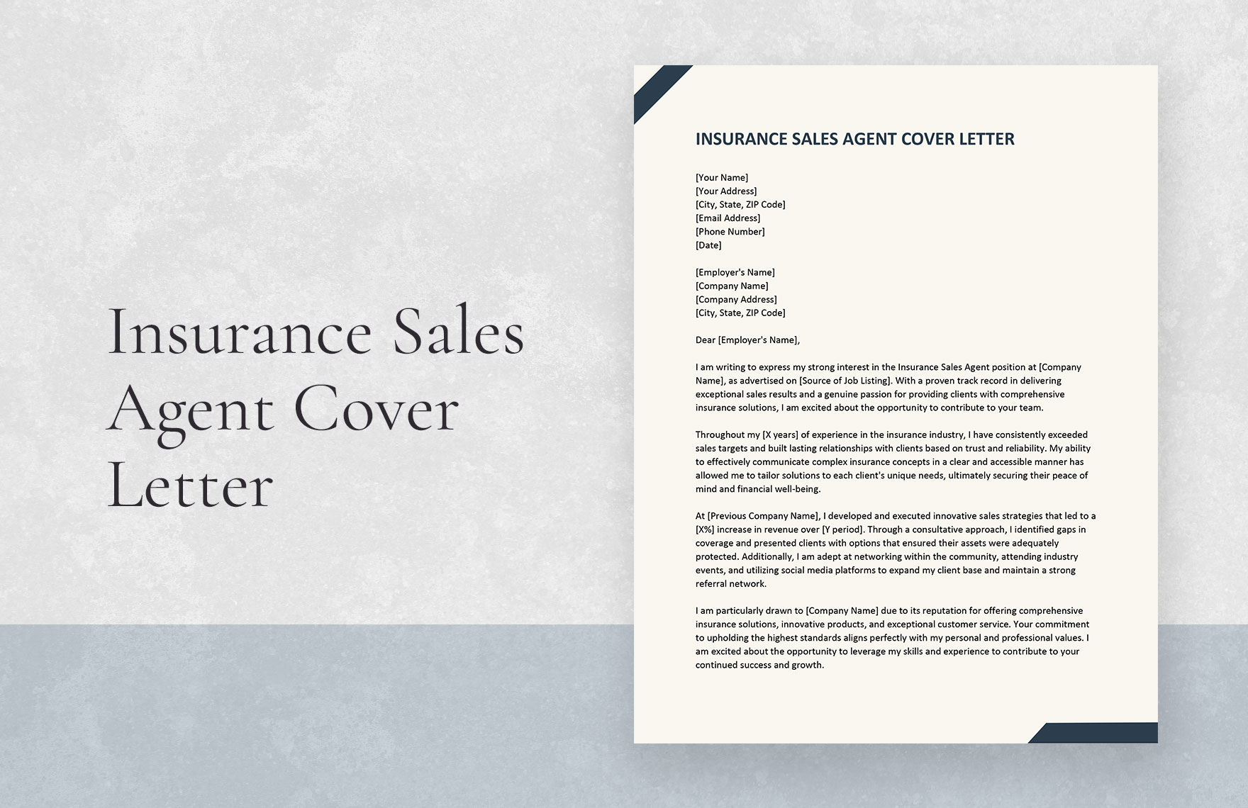 Insurance Sales Agent Cover Letter In Word Google Docs Pages 