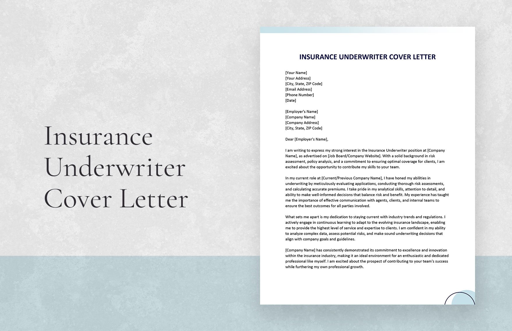 Insurance Underwriter Cover Letter