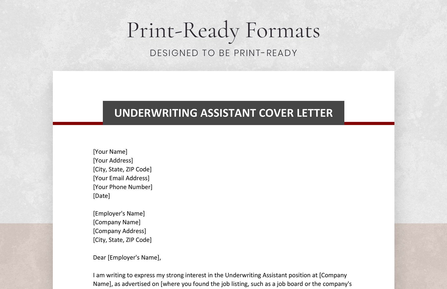 Underwriting Assistant Cover Letter