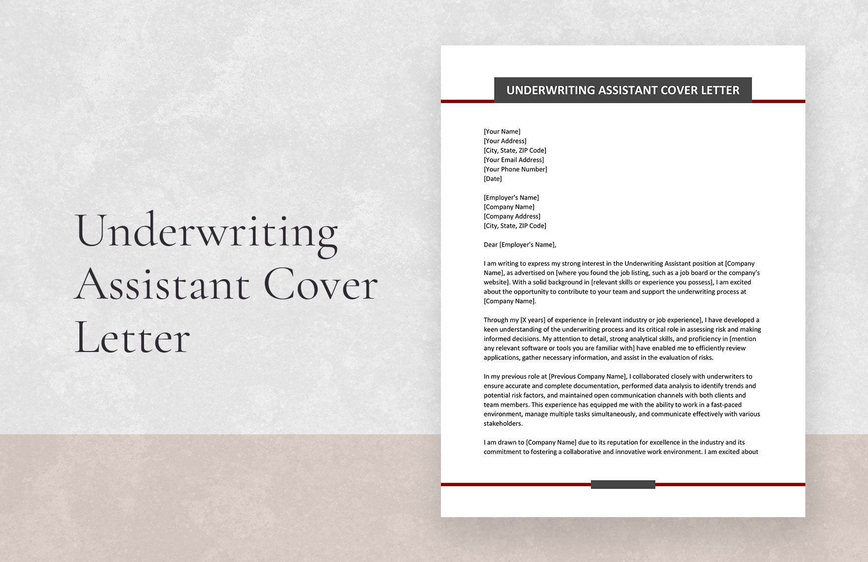 Underwriting Assistant Cover Letter
