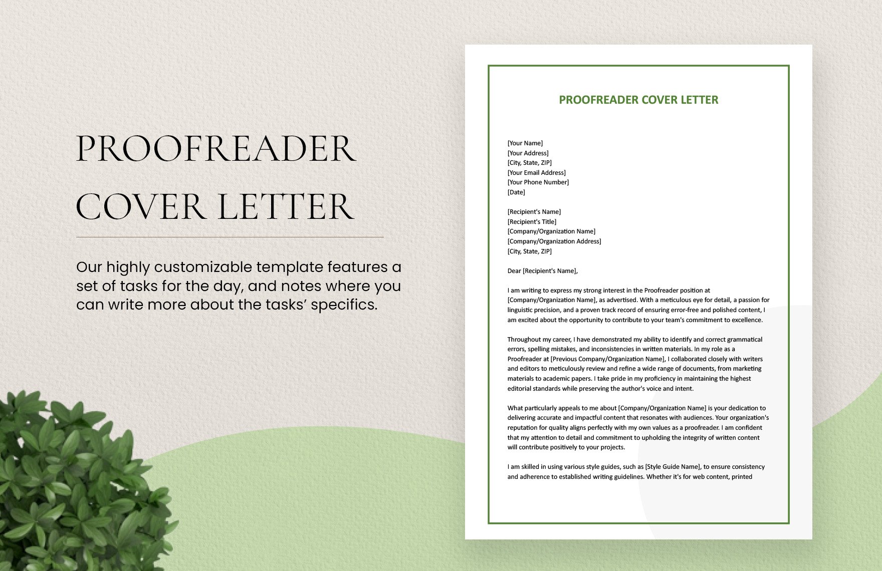 Proofreader Cover Letter