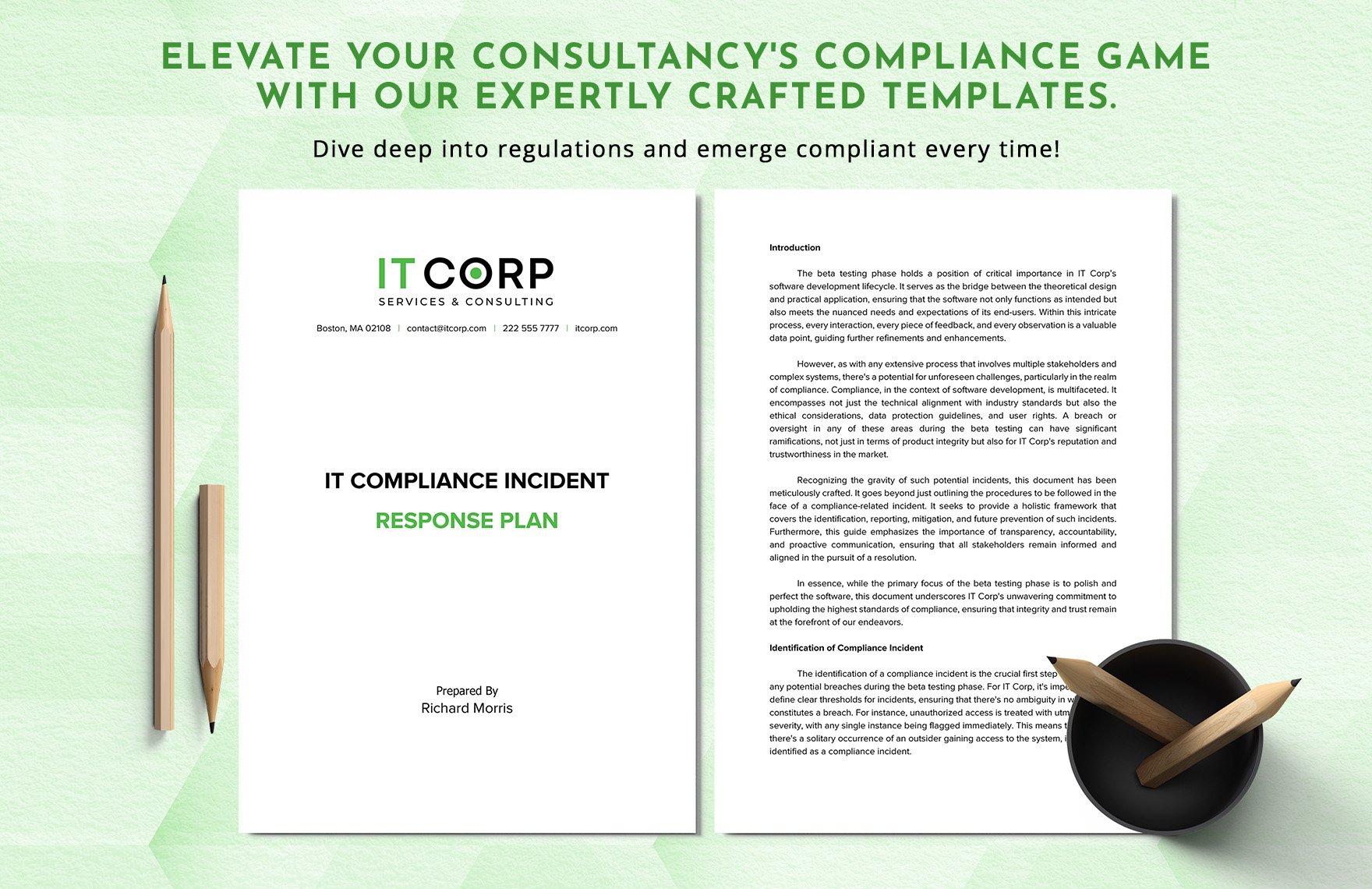 IT Compliance Incident Response Plan Template