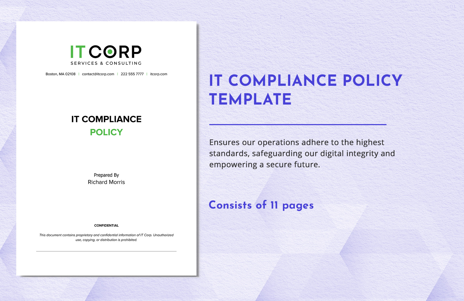IT Compliance Policy Template in Word, Google Docs, PDF