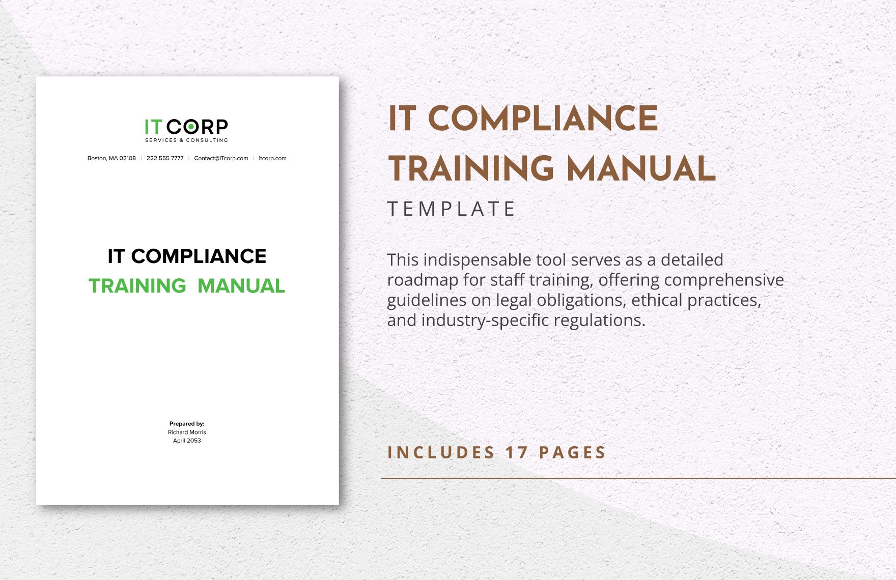IT Compliance Training Manual Template in Word, Google Docs, PDF