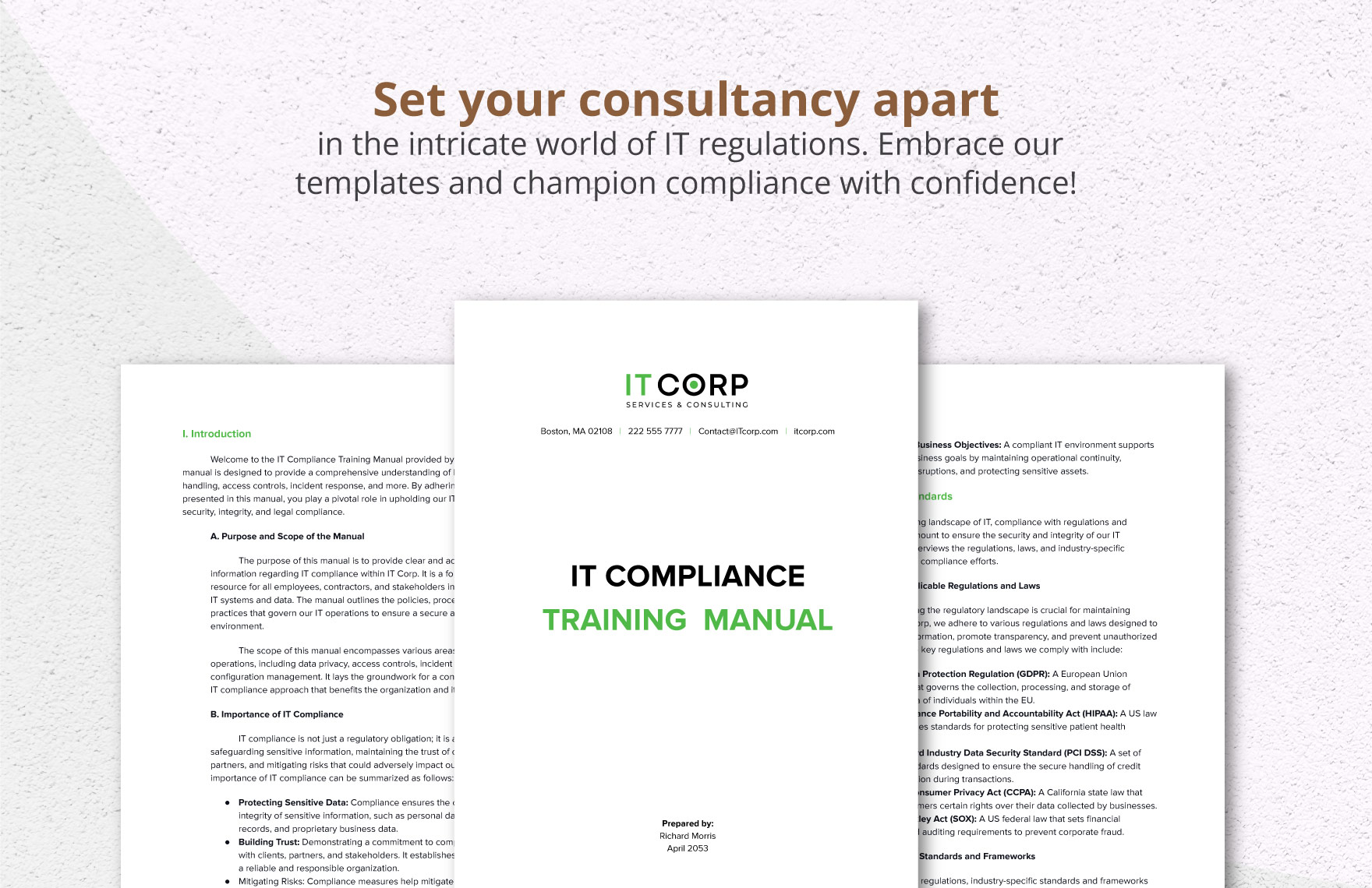 IT Compliance Training Manual Template