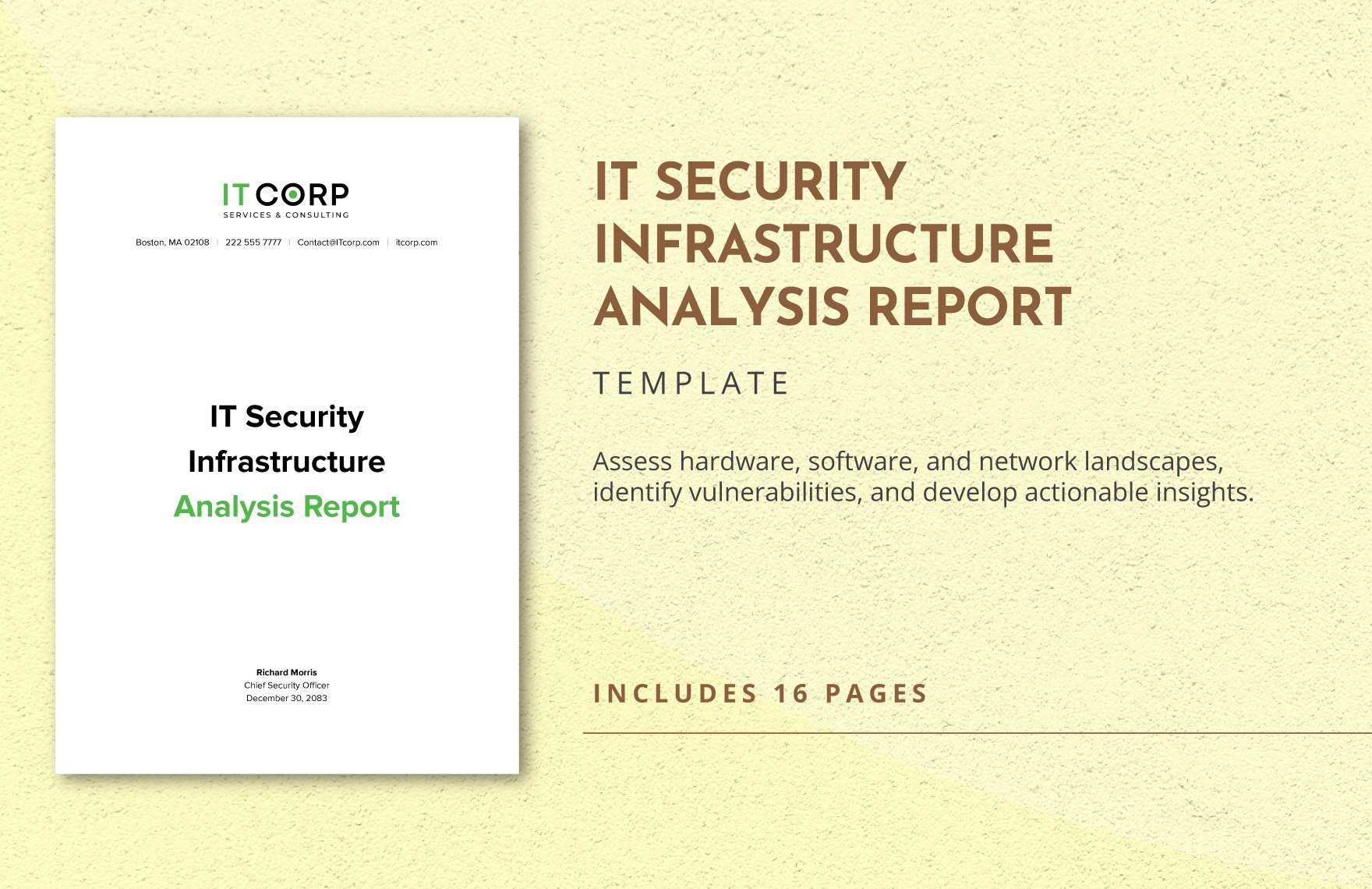 IT Security Infrastructure Analysis Report Template in Word, Google Docs, PDF