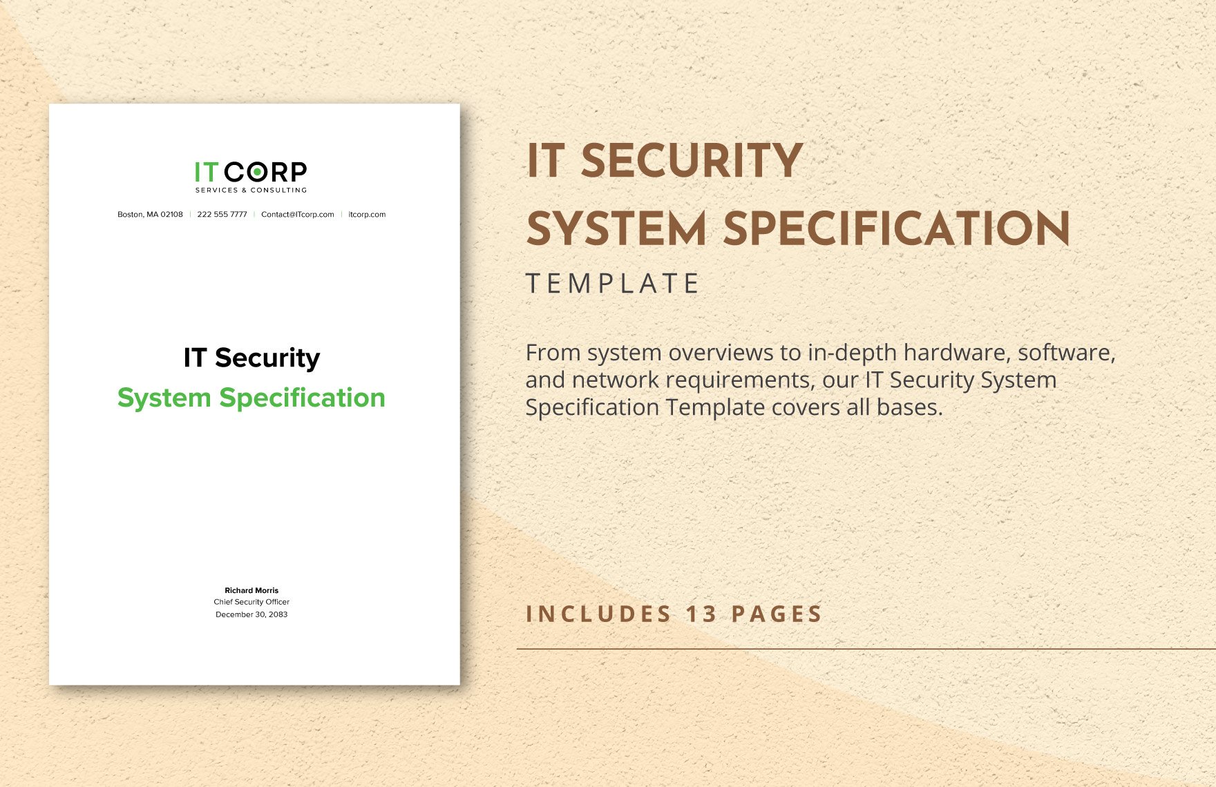 IT Security System Specification Template in Word, Google Docs, PDF