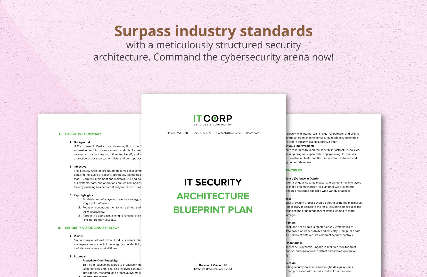 IT Security Architecture Blueprint Plan Template