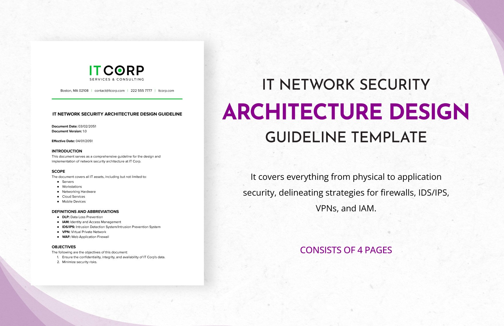 IT Network Security Architecture Design Guideline Template in Word, Google Docs, PDF