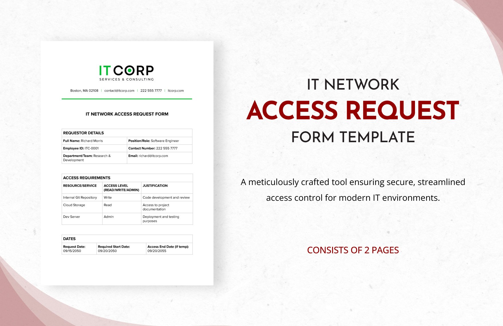 IT Network Access Request Form Template