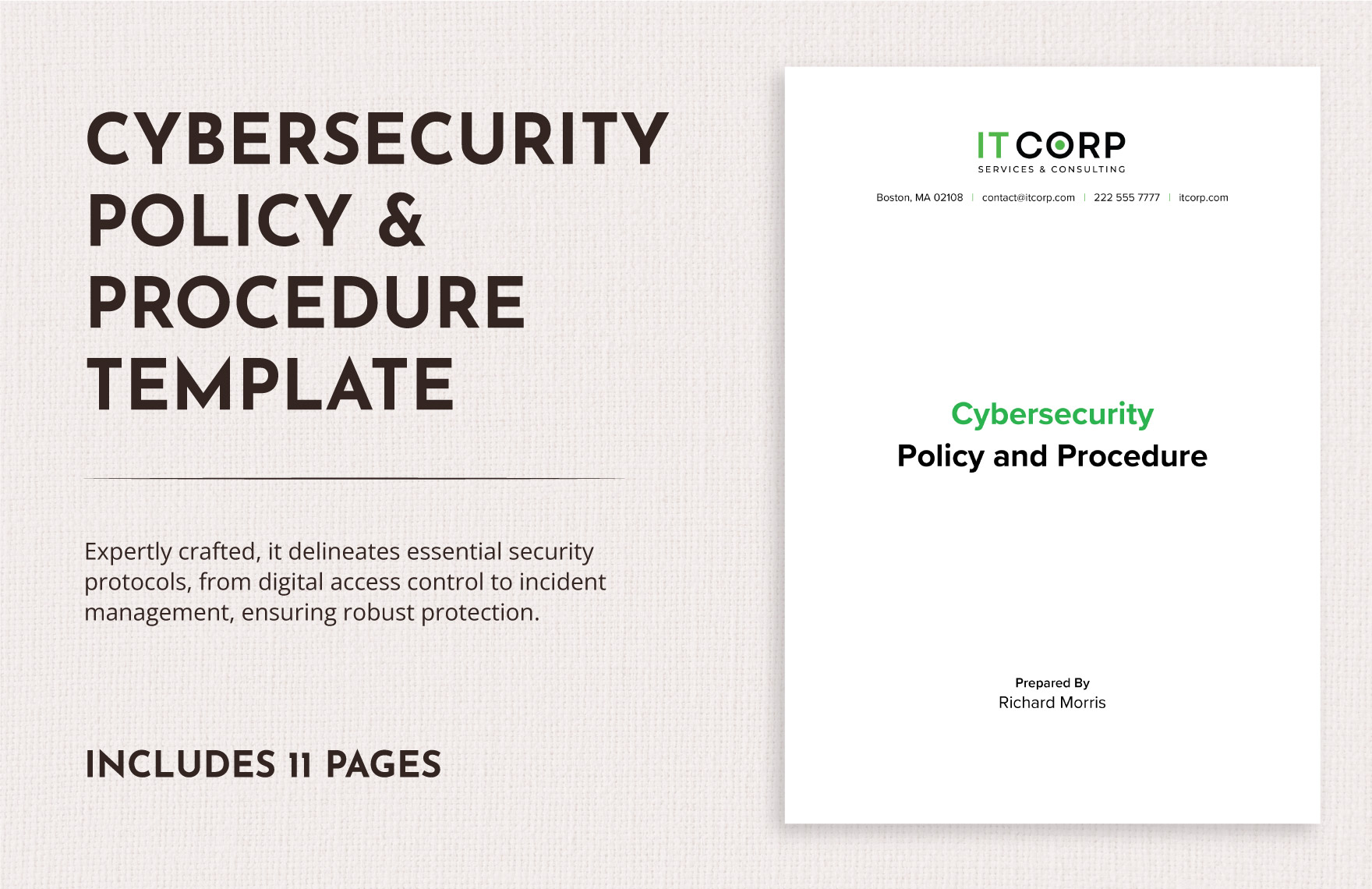 Cybersecurity Policy & Procedure Template in Word, Google Docs, PDF