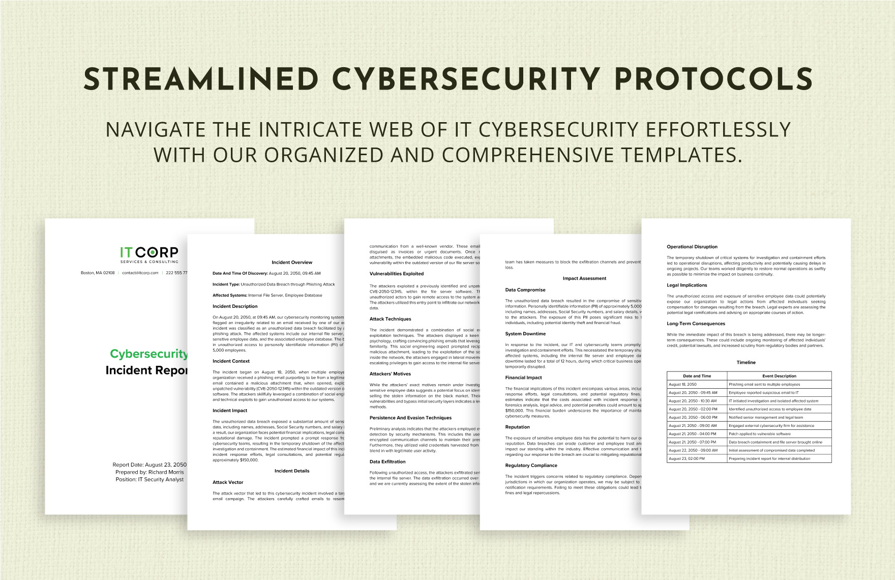 Cybersecurity Incident Report Template