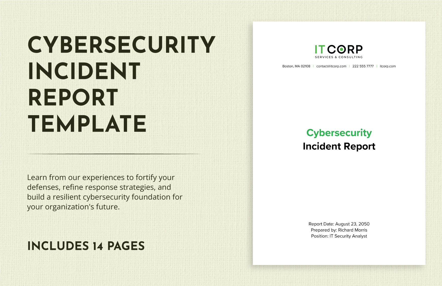 Cybersecurity Incident Response Report Template Prntbl 
