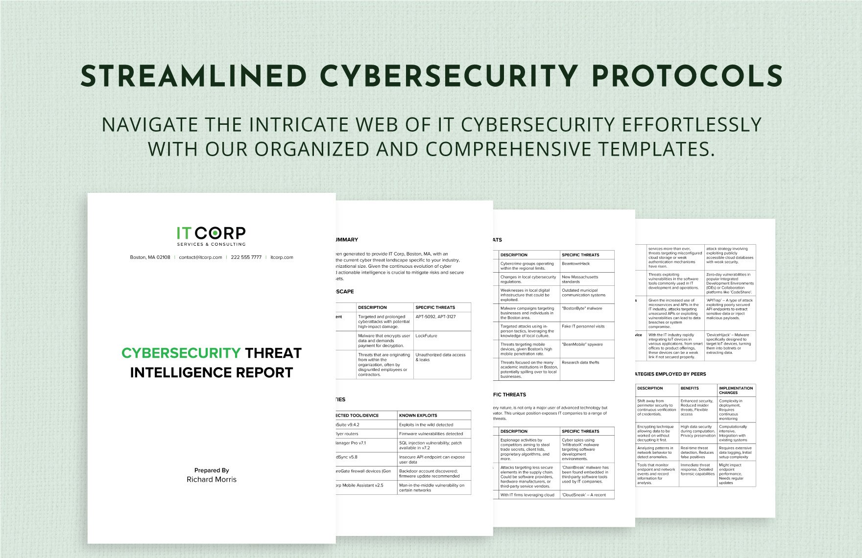 Cybersecurity Threat Intelligence Report Template
