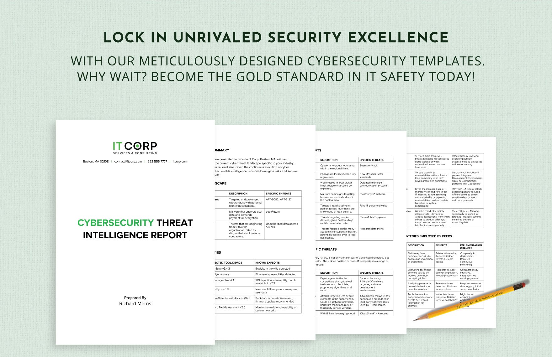 Cybersecurity Threat Intelligence Report Template