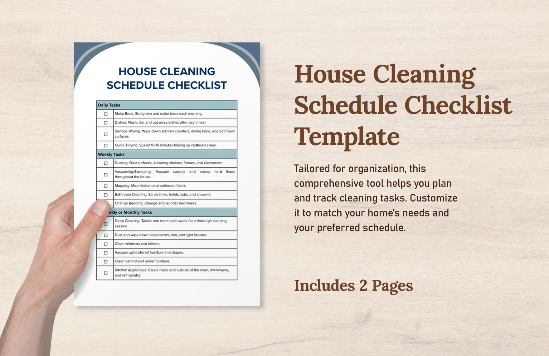 House Cleaning Schedule Checklist Template