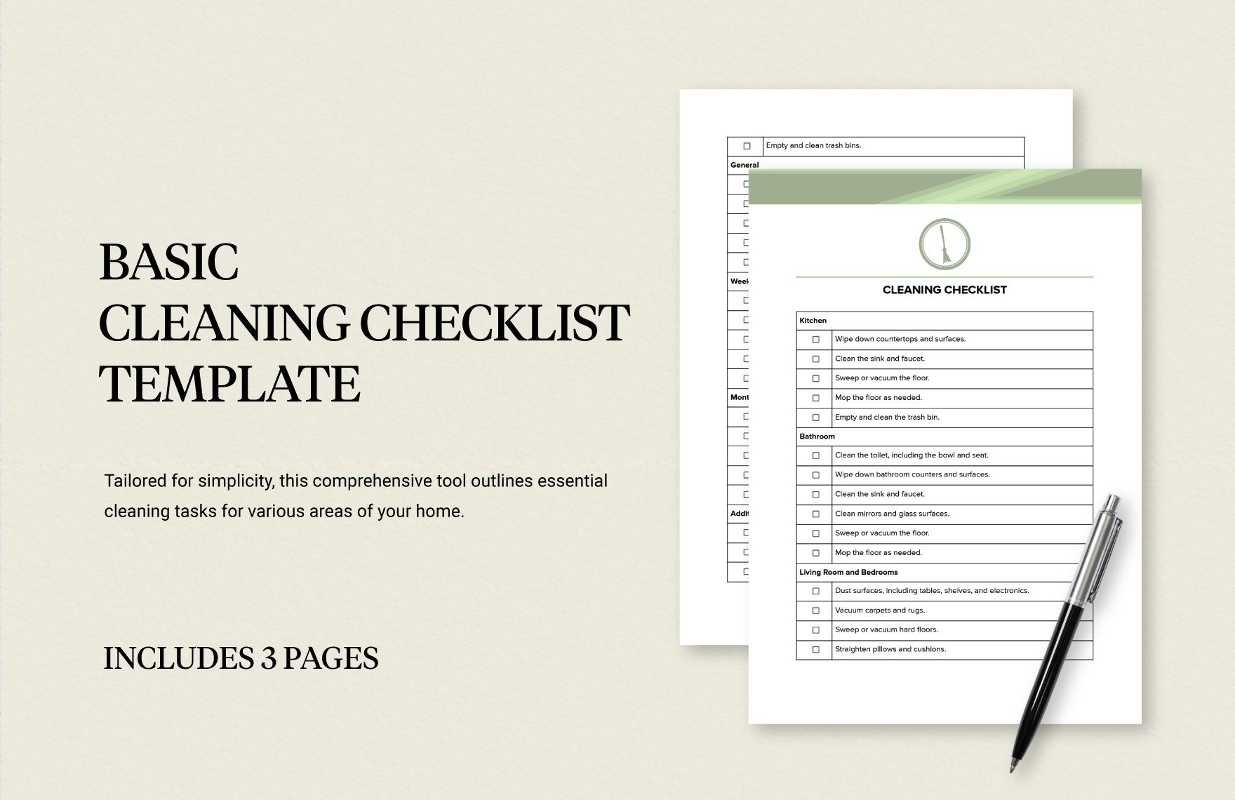 Basic Cleaning Checklist Template