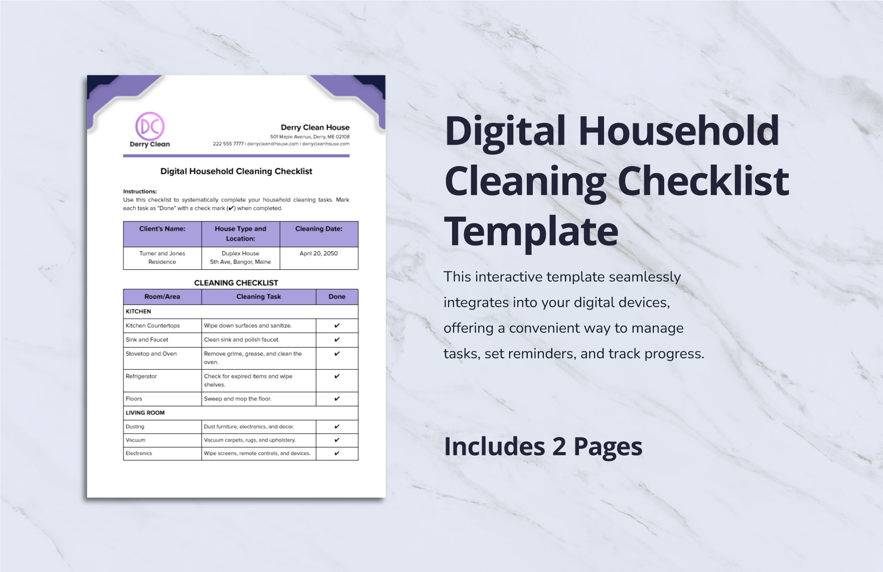 FREE Cleaning Checklist PDF Template Download Template