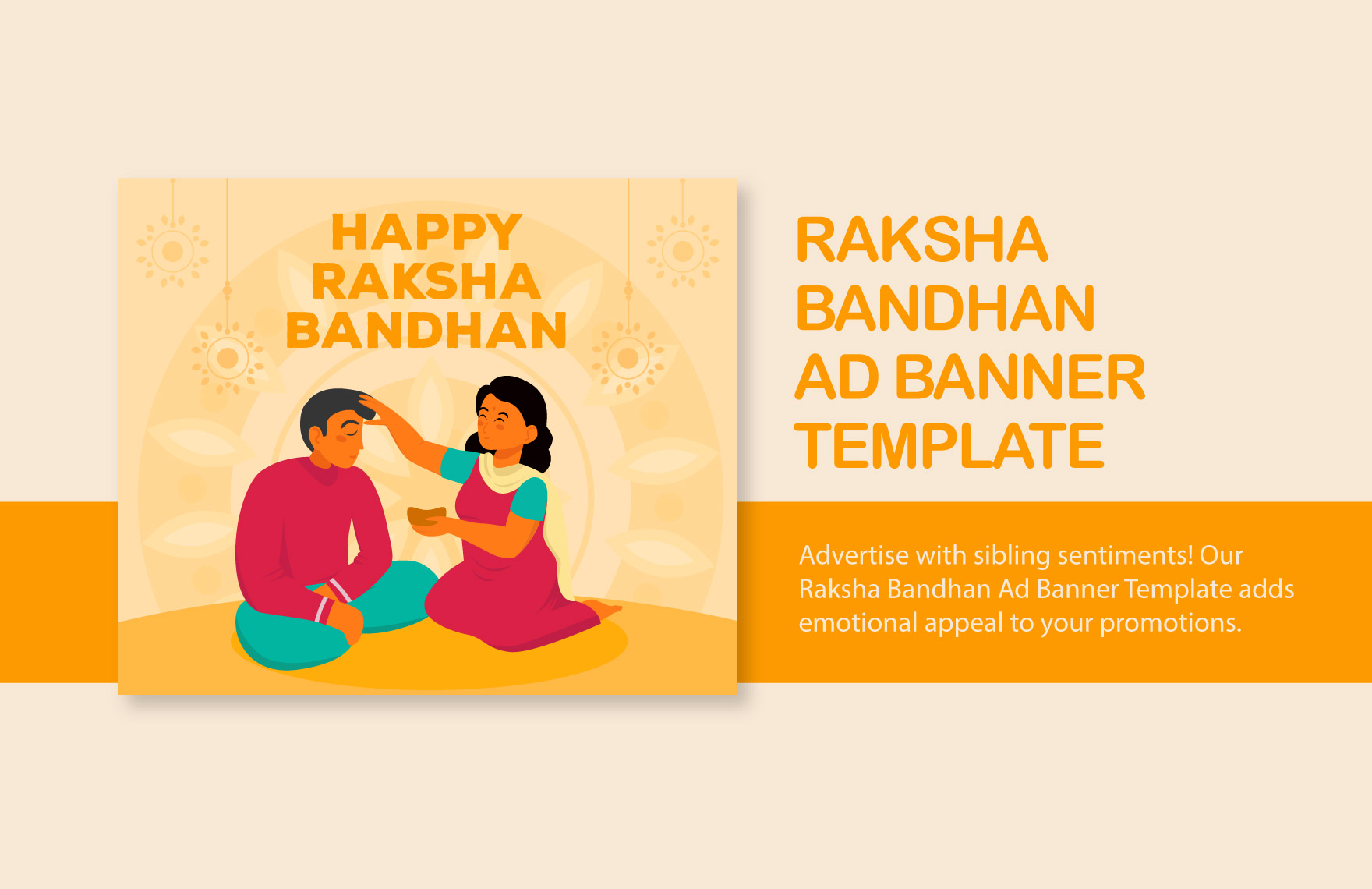 Free Raksha Bandhan Ad Banner Template in Illustrator, PSD, PNG