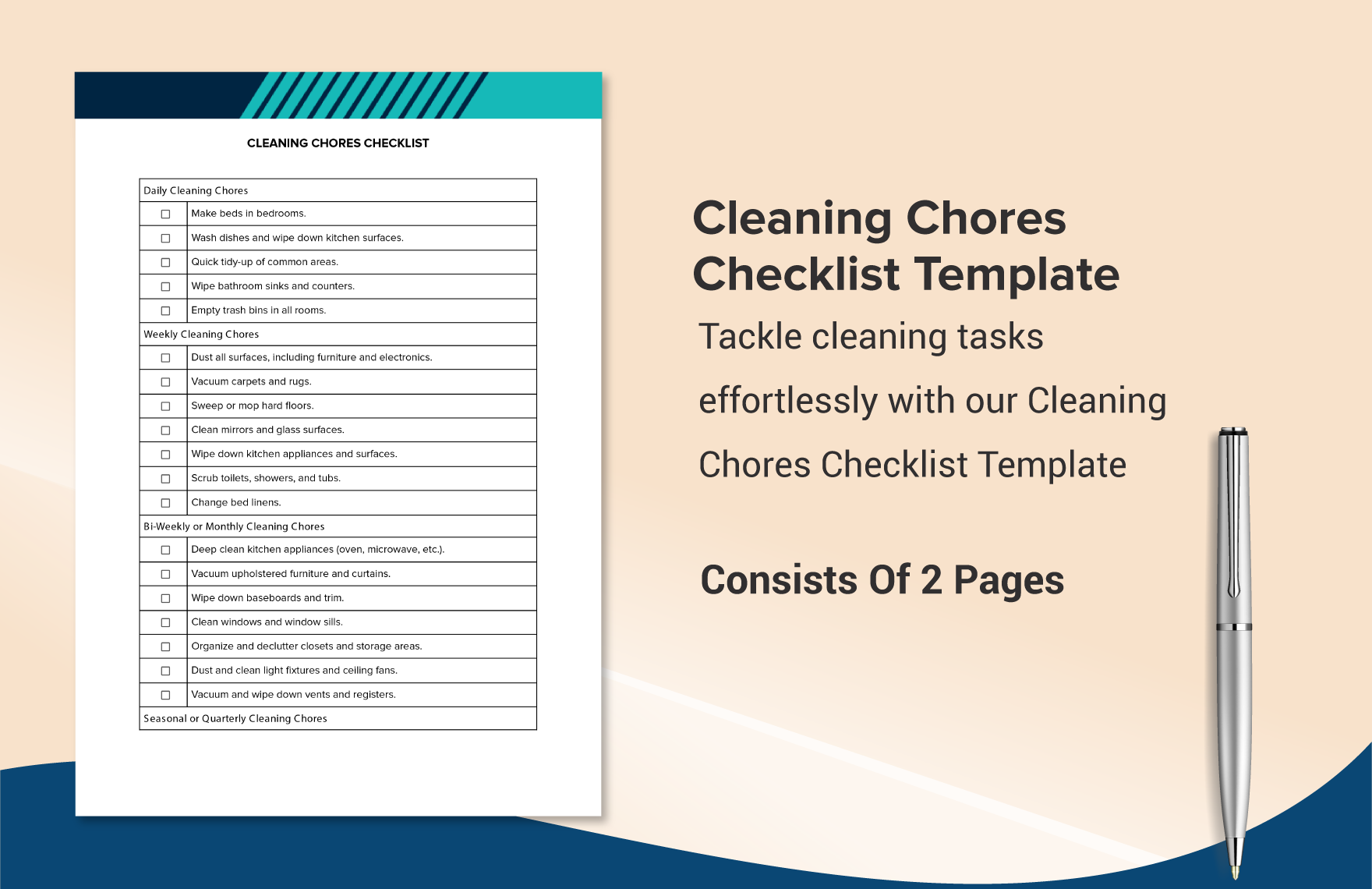 Cleaning Chores Checklist Template