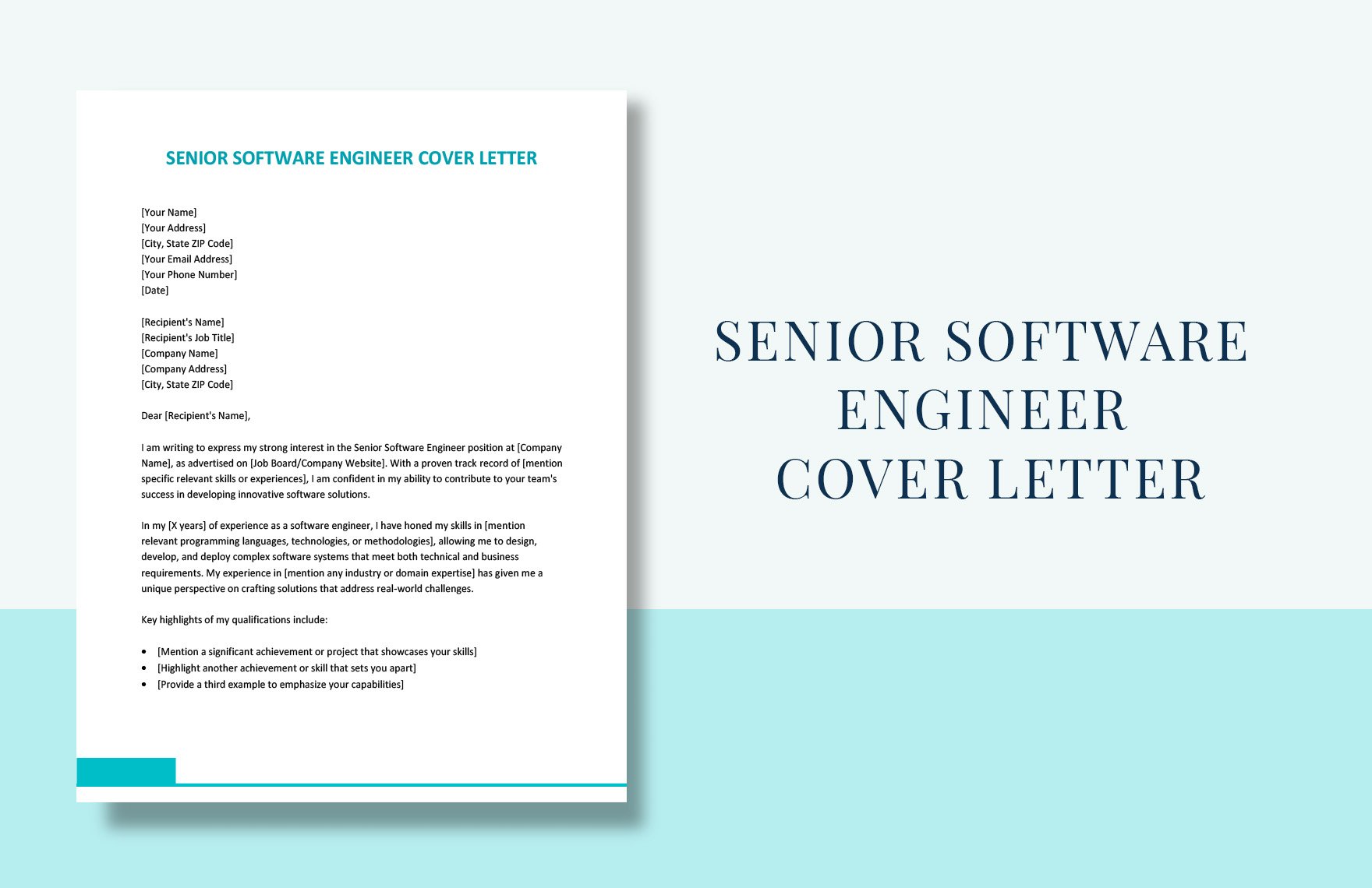 Senior Software Engineer Cover Letter in Word, Google Docs