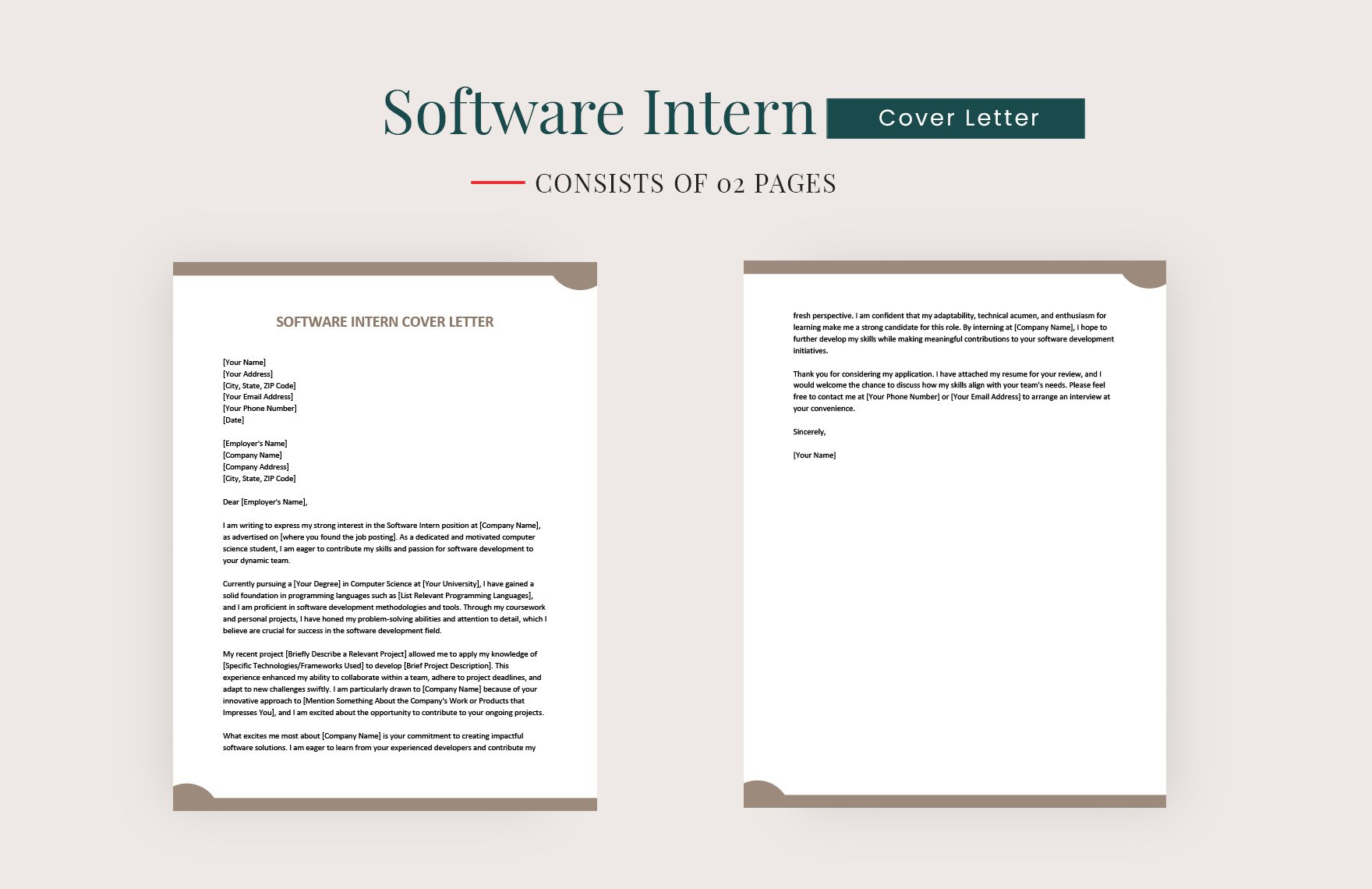 Software Intern Cover Letter