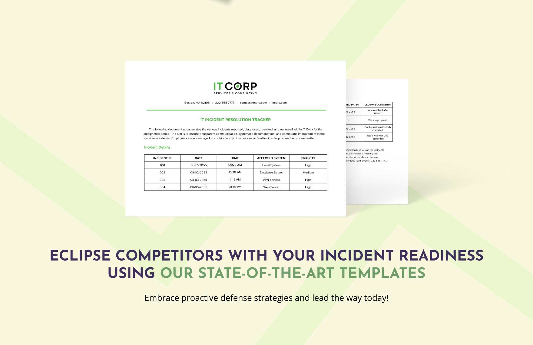 IT Incident Resolution Tracker Template