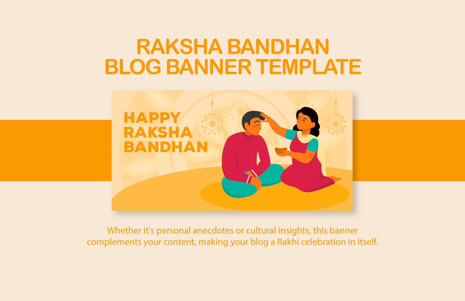 Free Raksha Bandhan Blog Banner Template in Illustrator, PSD, PNG