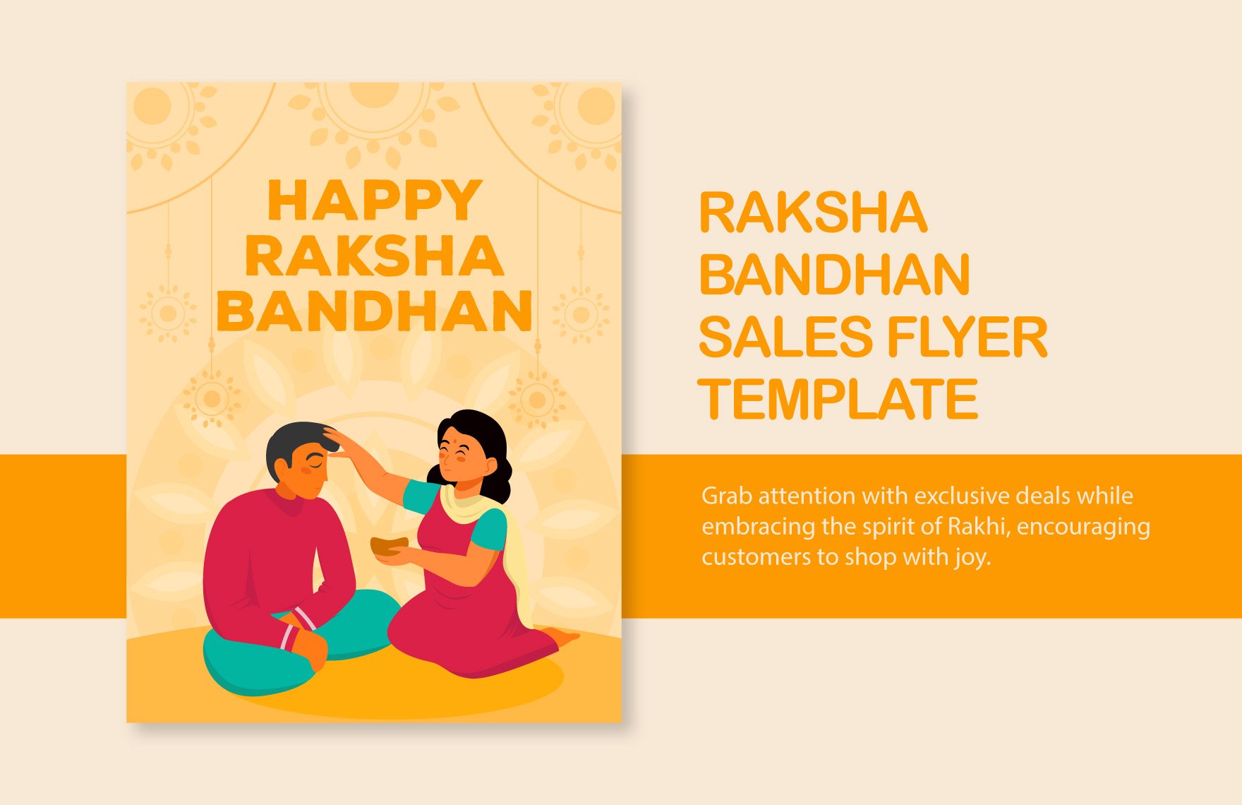 Free Raksha Bandhan Sales Flyer Template in Illustrator, PSD, PNG
