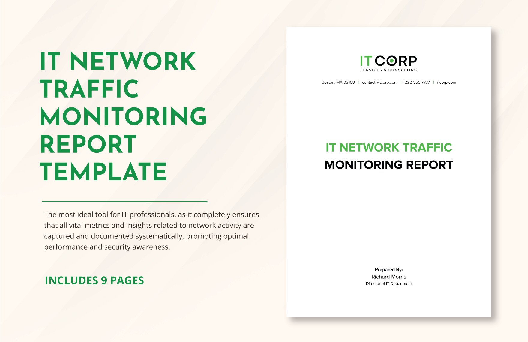 IT Network Traffic Monitoring Report Template in Word, Google Docs, PDF