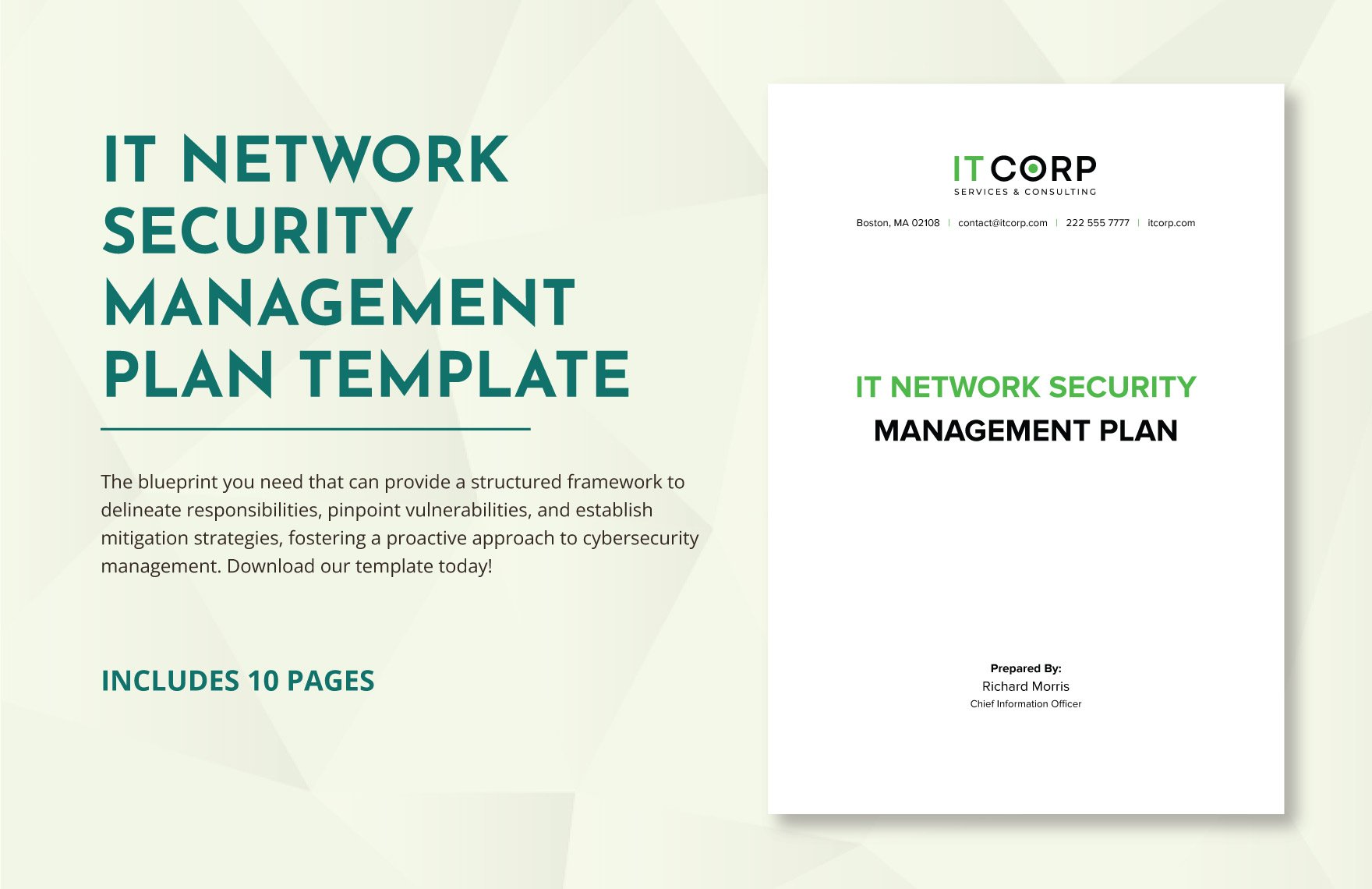 IT Network Security Management Plan Template in Word, Google Docs, PDF