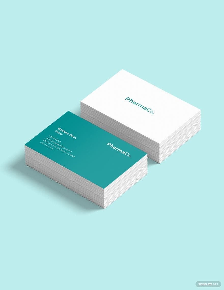 Pharmacy Business Card Template in Word, Google Docs, Illustrator, PSD, Apple Pages, Publisher