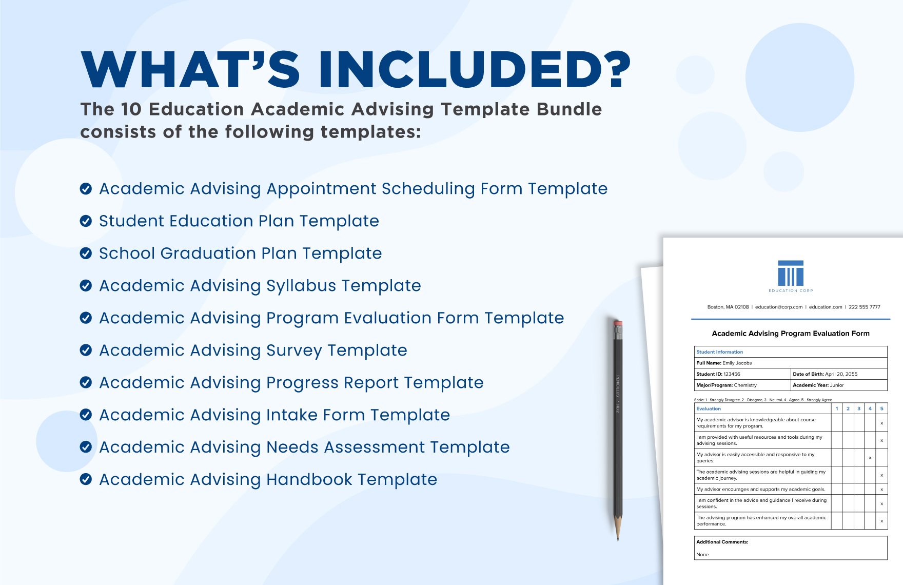 10 Education Academic Advising Template Bundle