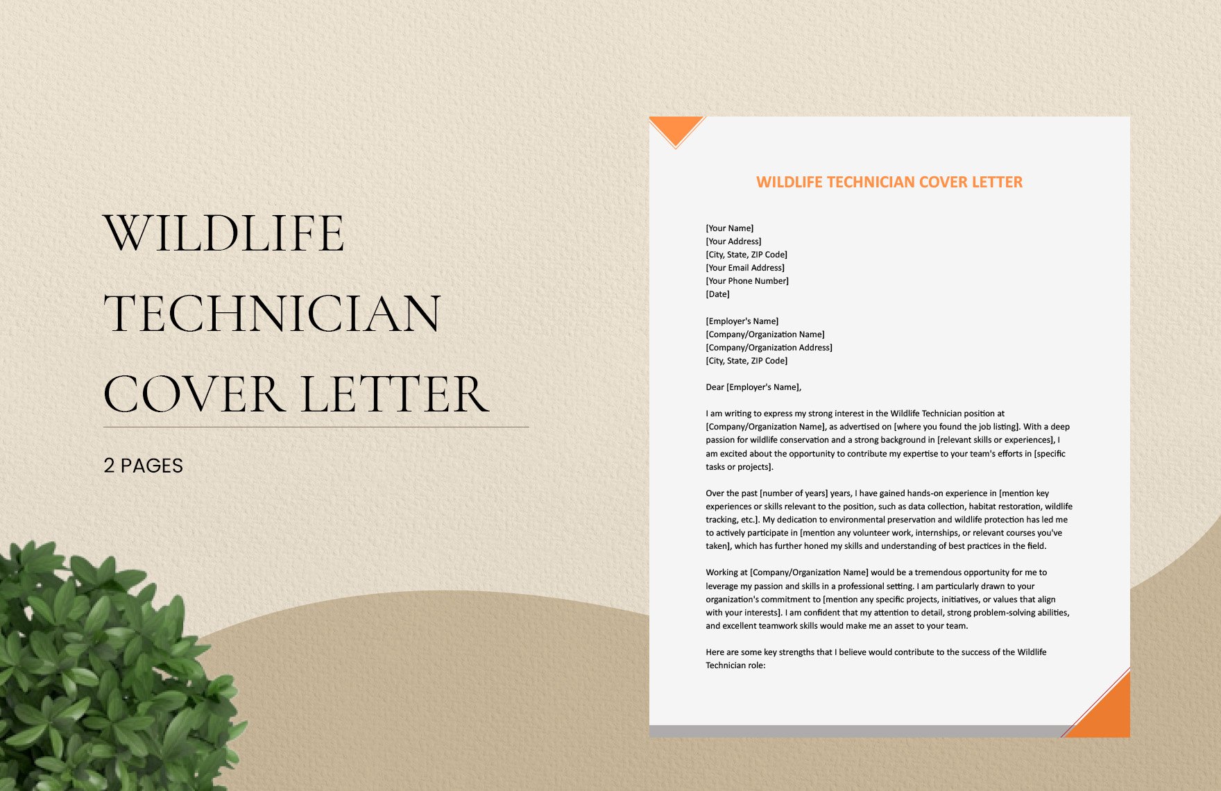 Wildlife Technician Cover Letter in Word, Google Docs