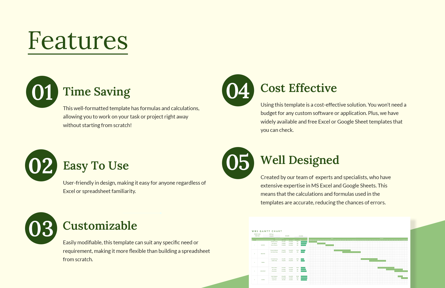 WBS Gantt Chart Template