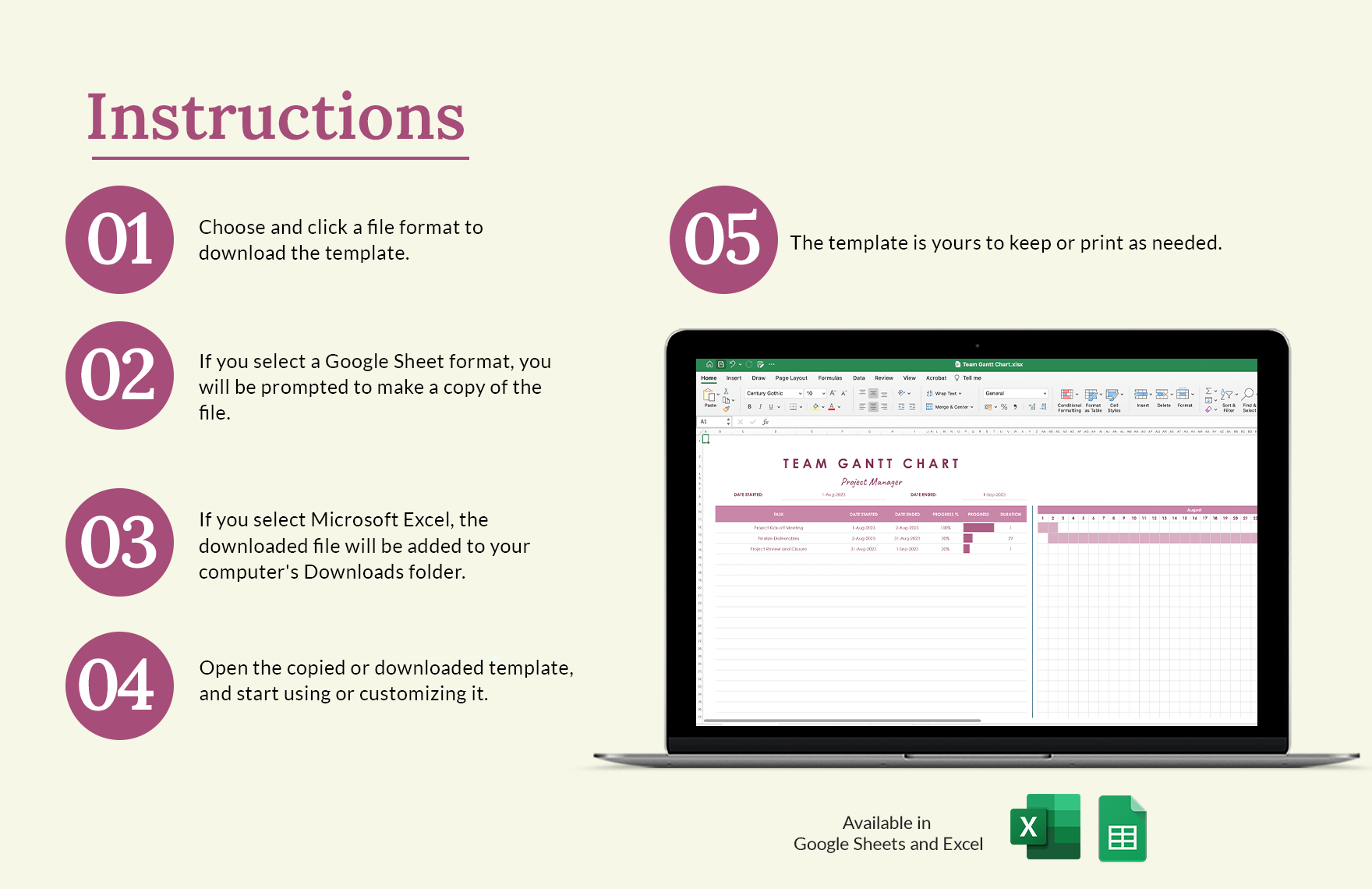 Team Gantt Chart Template