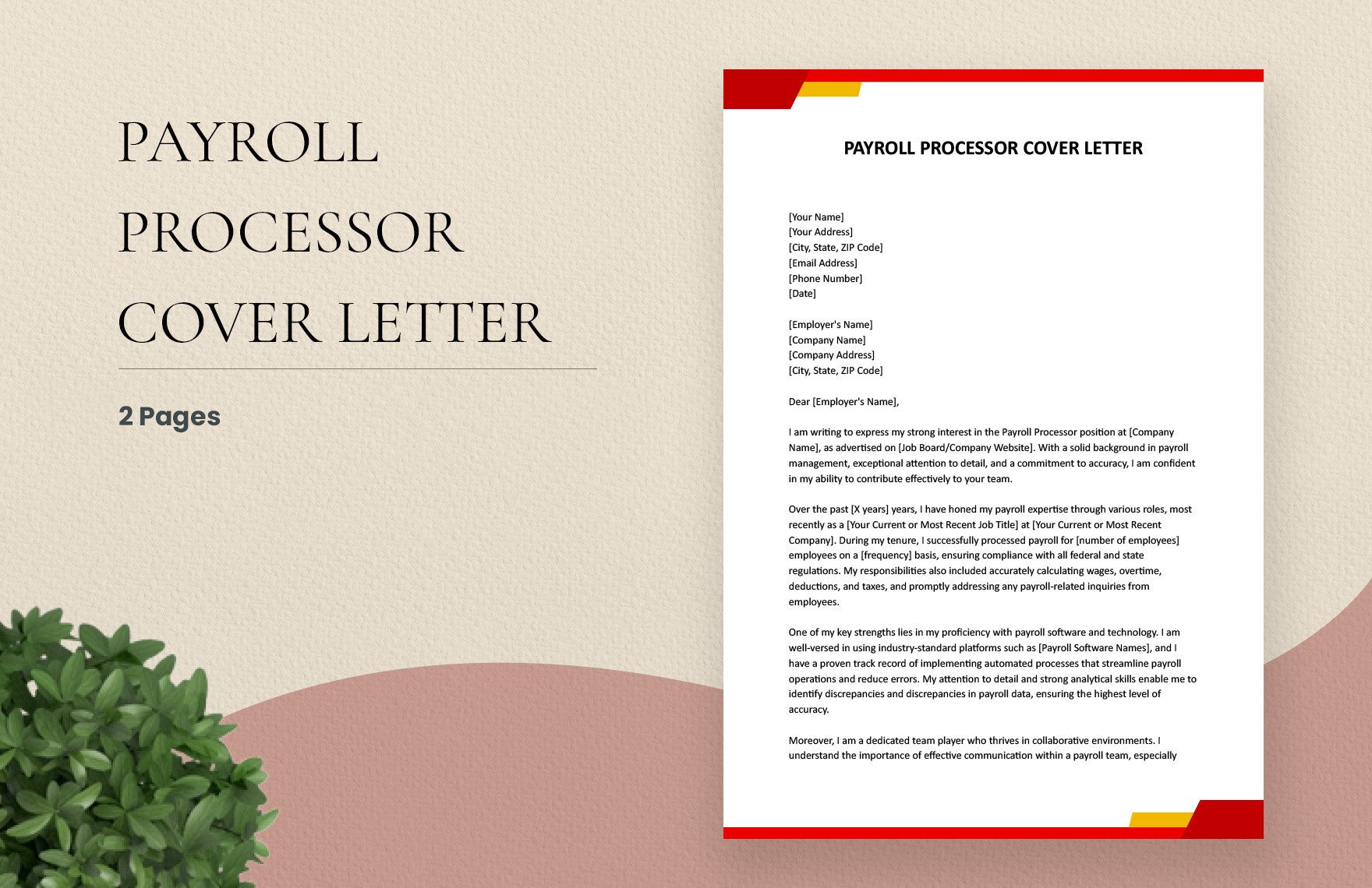 Payroll Processor Cover Letter