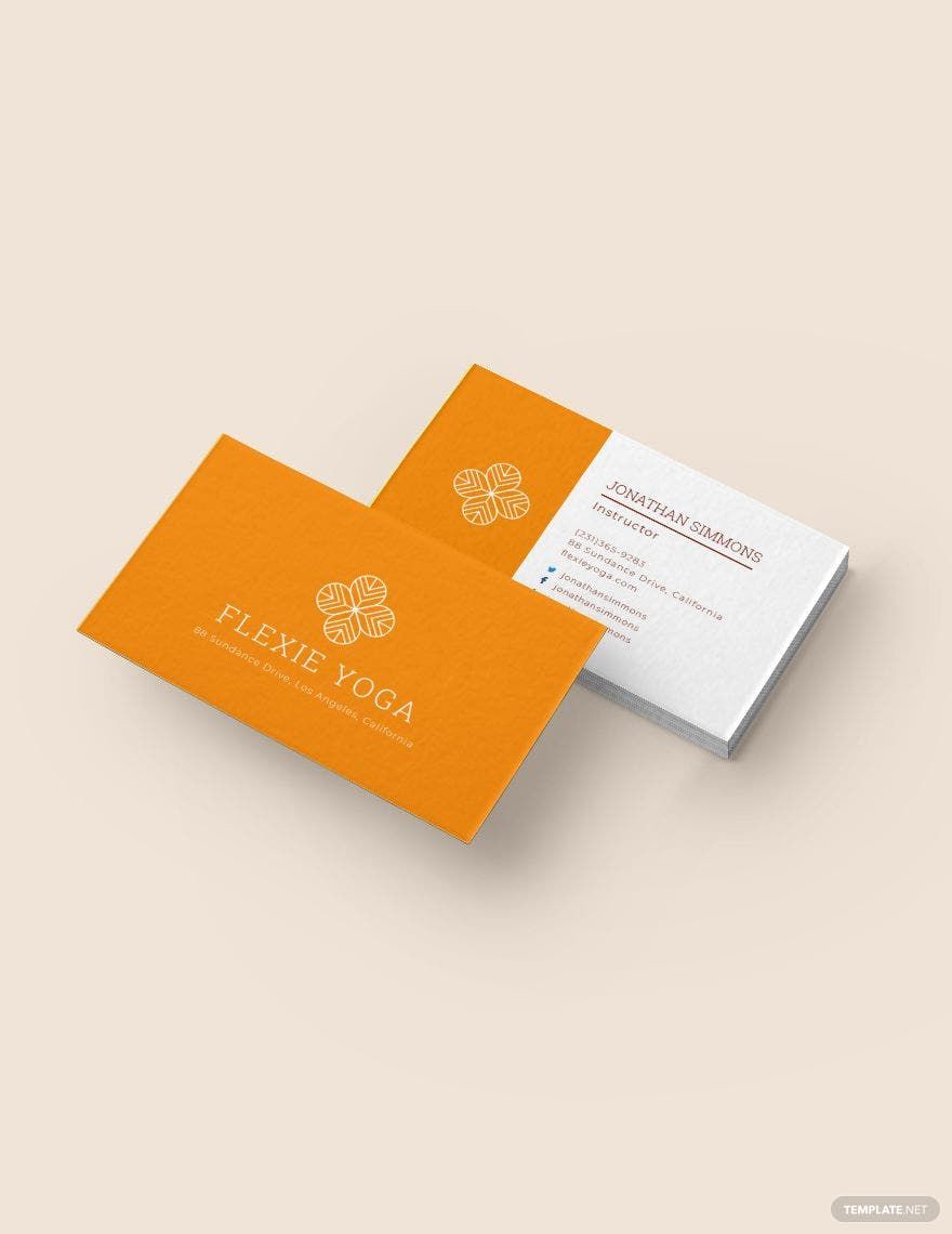 Yoga Instructor Business Card Template in Pages Word PSD Illustrator