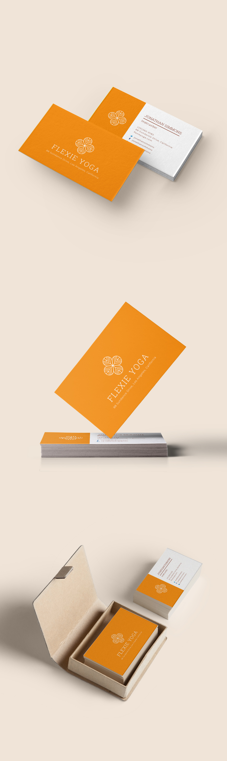 Elegant Yoga Teacher Business Card Template Illustrator Psd