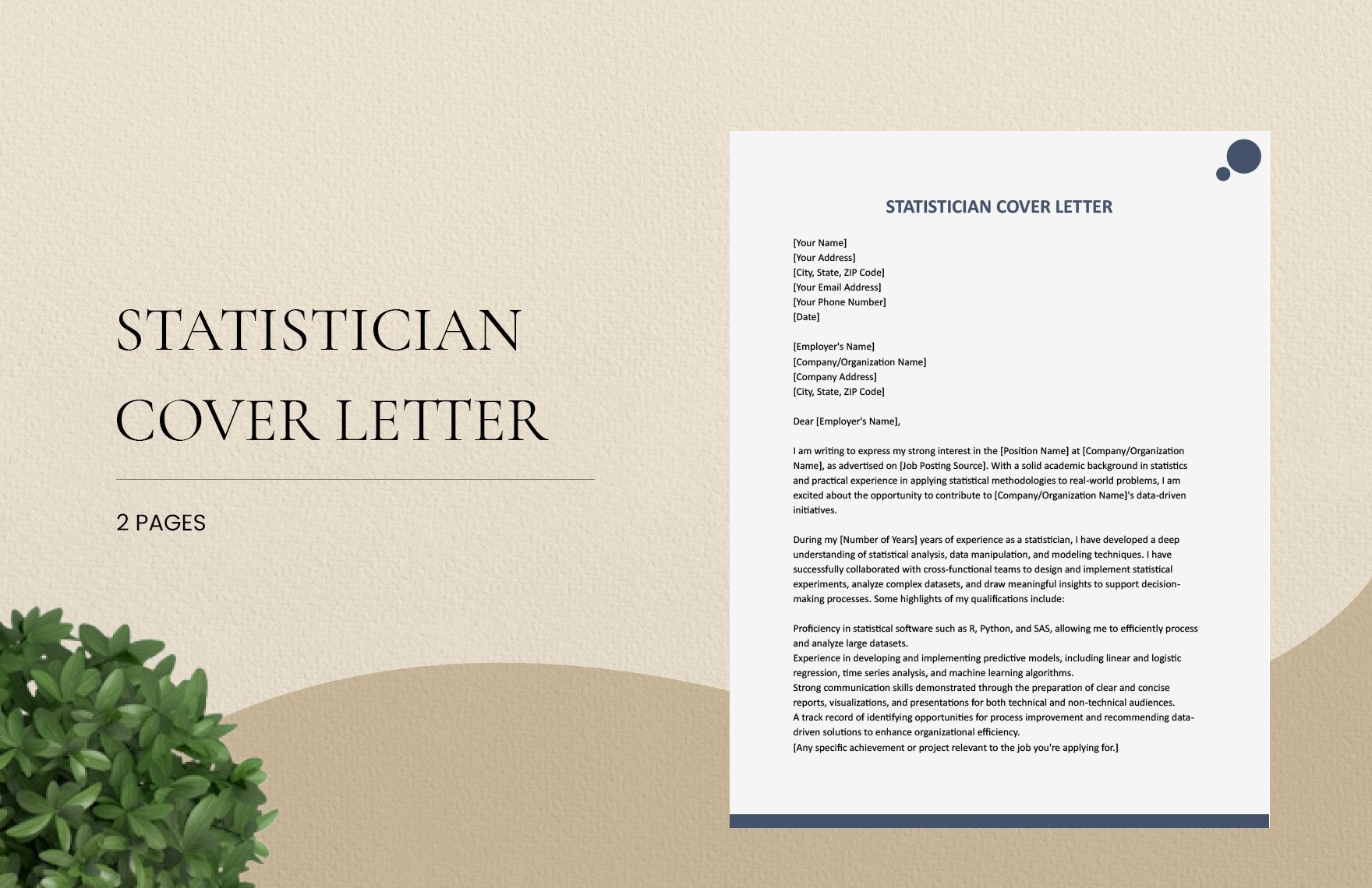 Statistician Cover Letter