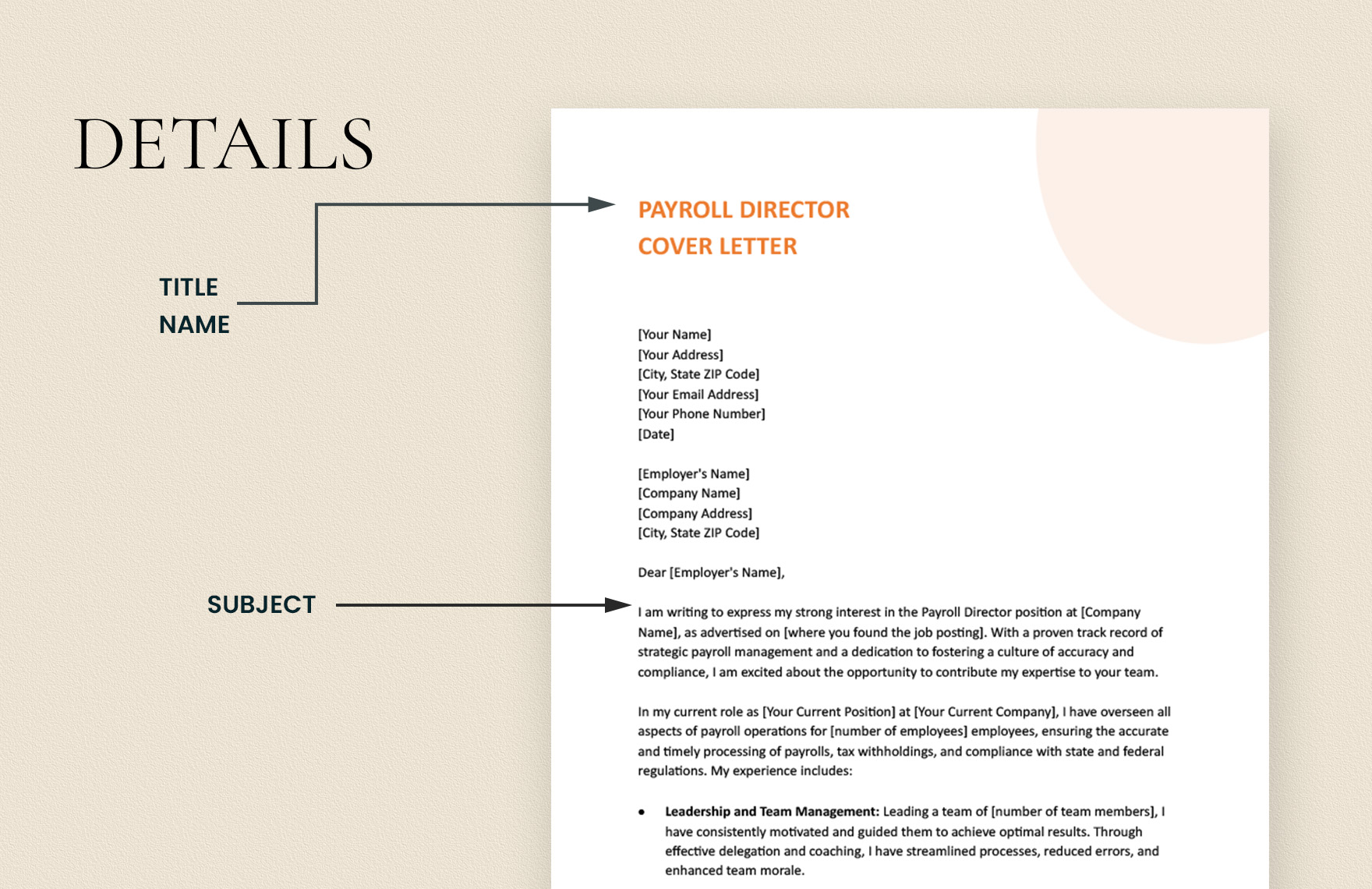 Payroll Director Cover Letter