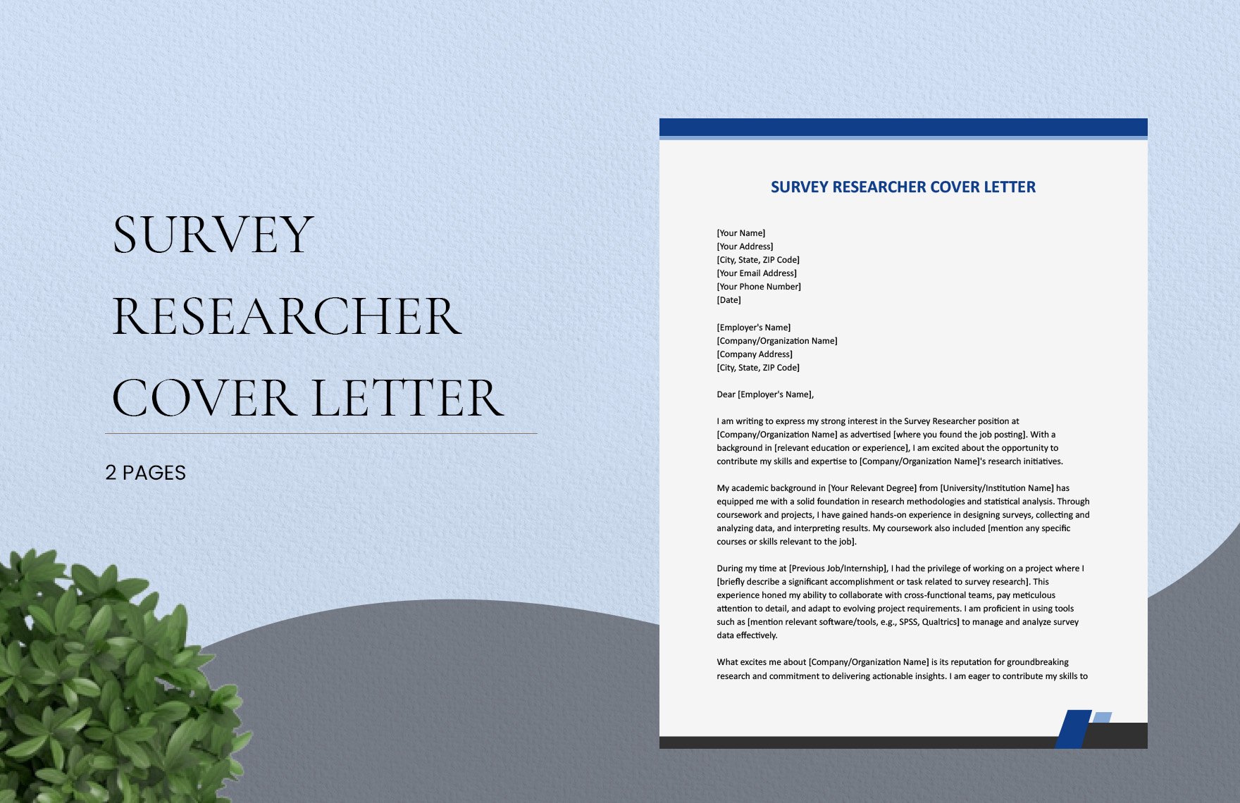 Survey Researcher Cover Letter in Word, Google Docs