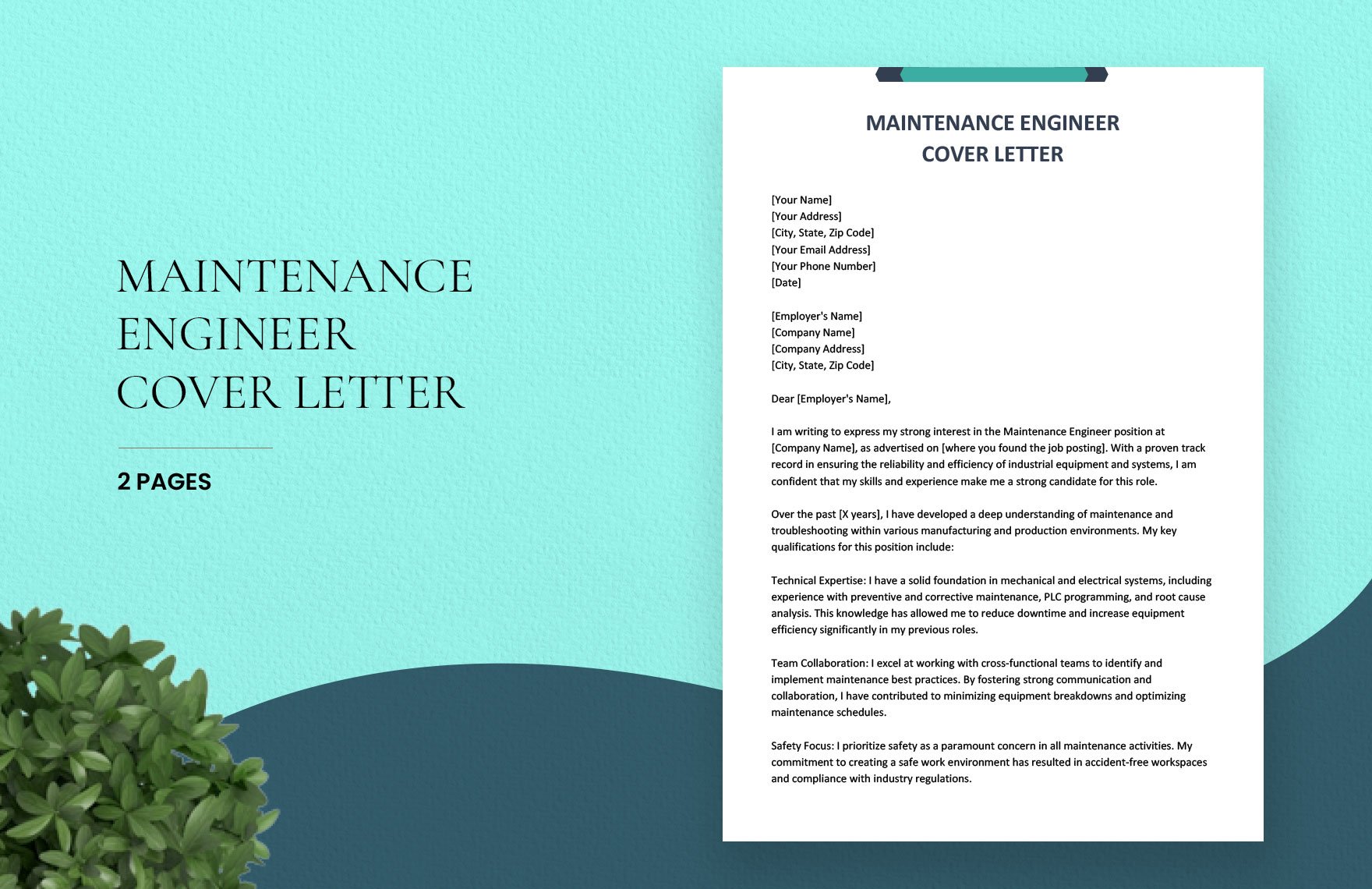 Maintenance Engineer Cover Letter