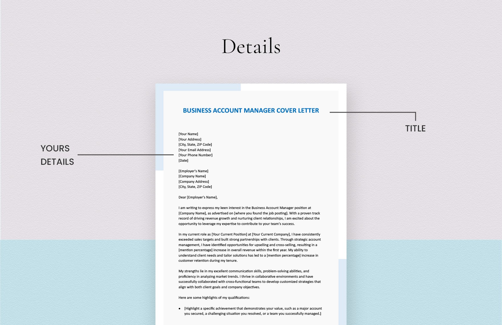 Business Account Manager Cover Letter