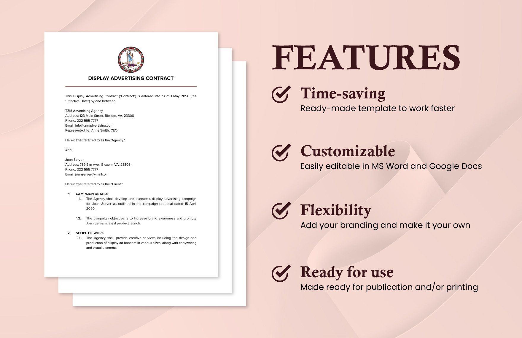 Display Advertising Contract Template