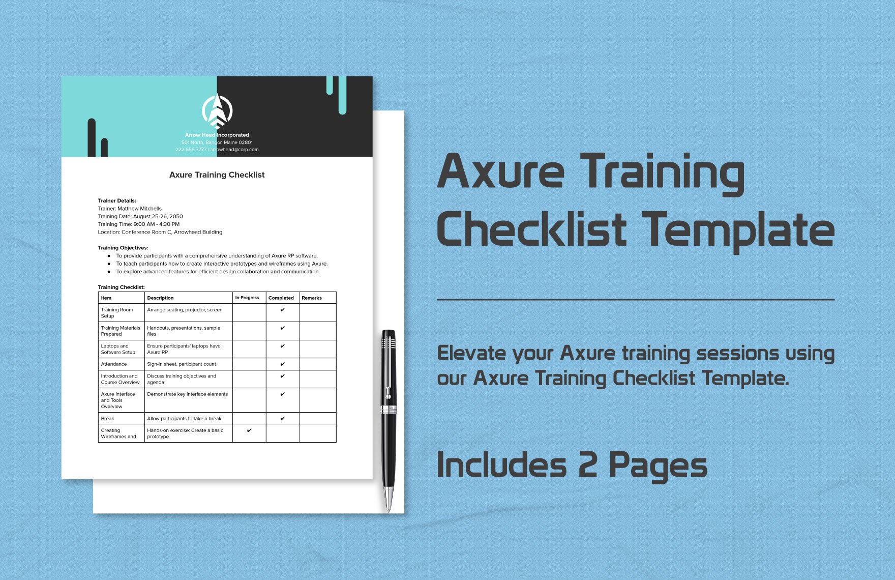 Axure Training Checklist Template